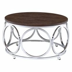 Hot Sale 😀 Round Coffee Tables Picket House Furnishings Jayme Round Coffee Table With Casters 🎉