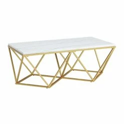 Best deal ⌛ Rectangle Coffee Tables Picket House Furnishings Conner Marble Topped Coffee Table 🤩