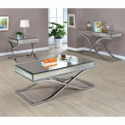 Deals 🧨 Rectangle Coffee Table Sets Furniture Of America Sarita Mirror Top 3 Piece Coffee Table Set ✔️