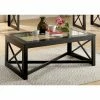 Best Sale ✔️ Rectangle Coffee Tables Furniture Of America Issa Contemporary Style Glass Top Coffee Table 💯 -Coffee Tables Sale Store masterENLB3498