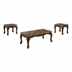 Top 10 🎉 Rectangle Coffee Table Sets Furniture Of America Tollero Traditional Style 3 Piece Faux Marble Coffee Table Set 🎉