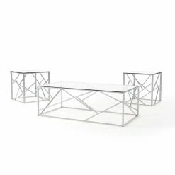 Hot Sale 😍 Square Coffee Table Sets Furniture Of America Roth 3 Piece Coffee Table Set 🔥