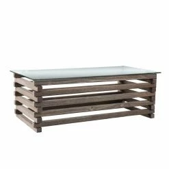 Flash Sale 🎉 Rectangle Coffee Tables HN Home Colwell Modern Farmhouse Industrial Gray Coffee Table ⭐