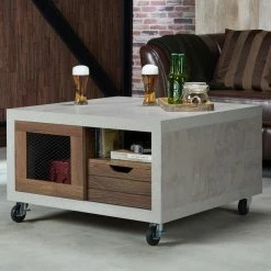 Cheapest โ๏ธ Rectangle Coffee Tables Furniture Of America Marino Modern Industrial Mobile Coffee Table ๐คฉ