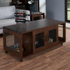 Wholesale 🥰 Rectangle Coffee Tables Furniture Of America Inegma Industrial Mobile Coffee Table 🎉