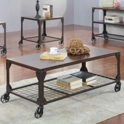 Cheap 👏 Rectangle Coffee Tables Furniture Of America Inko Industrial Metal Coffee Table 👏
