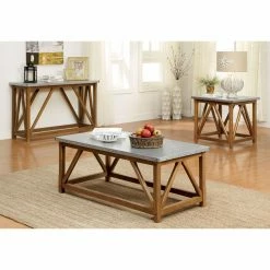 Best Pirce 🎁 Square Coffee Table Sets Furniture Of America Yogur Industrial 3 Piece Coffee Table Set ⭐