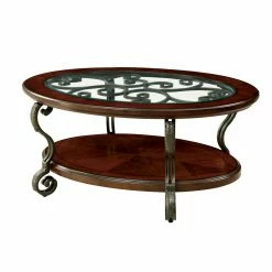 Discount ๐ Oval Coffee Tables Furniture Of America Kimlin Traditional Oval Coffee Table ๐