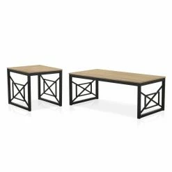 Cheapest 🔥 Rectangle Coffee Table Sets Furniture Of America Reid 2 Piece Coffee Table Set - Natural Oak 🧨
