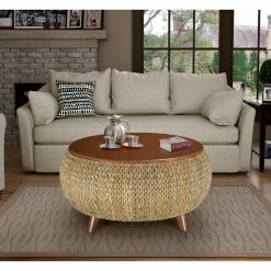 Outlet ๐คฉ Round Coffee Tables Gallerie Decor Bali Breeze Round Storage Table ๐