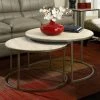 Hot Sale 🧨 Round Coffee Tables Hammary Modern Basics Round Cocktail Table - Natural Travertine / Textured Bronze ✔️ -Coffee Tables Sale Store masterHAMM647