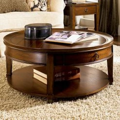 New 🎉 Round Coffee Tables Hammary Sunset Valley Round Cocktail Table - Rich Mahogany ✨