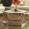 Hot Sale 💯 Other Shapes - Coffee Tables Chelsea Lane Hexagonal Glass Top Coffee Table 😉 -Coffee Tables Sale Store masterHME3027