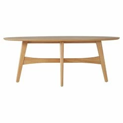 Outlet ❤️ Oval Coffee Tables HN Home Stewart Mid-Century Modern Oval Wood Entryway Coffee Table 💯