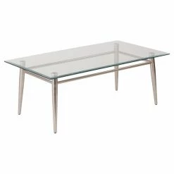 Outlet 🔥 Rectangle Coffee Tables OSP Home Furnishings Brooklyn Glass Top Coffee Table 🎁