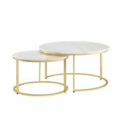 Coupon 🥰 Round Coffee Tables Inspired Home Kamila Coffee Table - Set Of 2 🎁