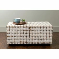 Cheapest 🎁 Rectangle Coffee Tables East At Main Dellwood Coconut Shell Inlay Rectangle Coffee Table 🛒