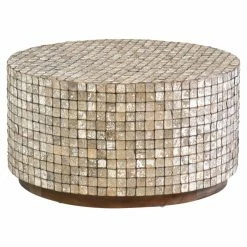 Top 10 🔥 Round Coffee Tables East At Main Cummings Coconut Shell Coffee Table ❤️