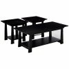 Deals 👏 K&B Furniture Square Coffee Table Sets K&B Furniture Black Wood 3 Piece Occasional Table Set 🤩 -Coffee Tables Sale Store masterKBF691