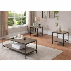 Brand new 😀 K&B Furniture Rectangle Coffee Table Sets K&B Furniture T1166 Wood/Metal 3 Piece Coffee Table Set 🛒