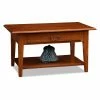 Best Pirce ✨ Rectangle Coffee Tables Leick Home Shaker Rectangle Solid Medium Oak Storage Coffee Table With Drawer 😍 -Coffee Tables Sale Store masterLEI241
