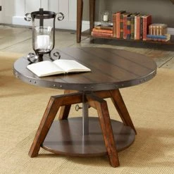 Flash Sale 🛒 Liberty Furniture Industries Round Coffee Tables Aspen Motion Round Russet Brown Coffee Table 🛒