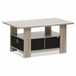 Budget ๐ Rectangle Coffee Tables Furinno Coffee Table With Bin Drawer ๐