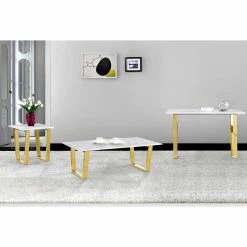 Best Sale 🎉 Rectangle Coffee Tables Meridian Furniture Inc Cameron Gold Coffee Table 🔥