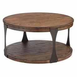 Wholesale 😍 Round Coffee Tables Magnussen Montgomery Reclaimed Wood Round Coffee Table With Casters 😍