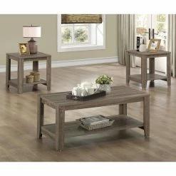 Coupon 🤩 Square Coffee Table Sets Monarch Specialties 3 Piece Occasional Set - Dark Taupe ⭐
