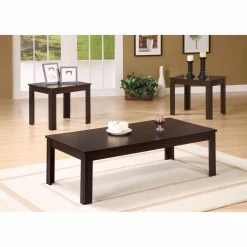 Budget 🥰 Rectangle Coffee Table Sets Monarch Specialties Black 3 Piece Coffee Table Set ⌛