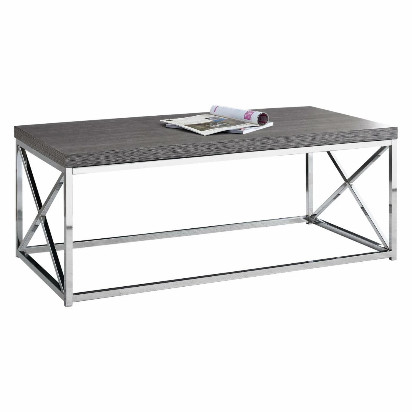 Brand new π€© Monarch Specialties Rectangle Coffee Tables Monarch Gray With Chrome Metal Coffee Table π 3 Brand new π€© Monarch Specialties Rectangle Coffee Tables Monarch Gray With Chrome Metal Coffee Table π
