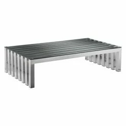 Coupon ⌛ Rectangle Coffee Tables Pangea Home Vlad Coffee Table Rectangle Brushed Metal ✨