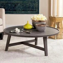 Budget 🤩 Round Coffee Tables Safavieh Malone Retro Mid Century Wood Coffee Table 🎉