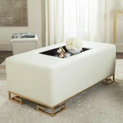 Cheapest ❤️ Rectangle Coffee Tables Safavieh Julian Faux Ostrich Tray Coffee Table 😉