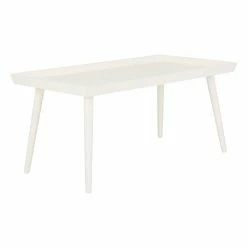 Outlet 🔔 Rectangle Coffee Tables HN Home Safdie Boho White Coffee Table With Tray Top 🎁