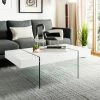 New 😉 Rectangle Coffee Tables Safavieh Jacob Rectangular Glass Leg Modern Coffee Table ⌛