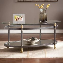 Brand new ❤️ Oval Coffee Tables Southern Enterprises Allesandro Cocktail Table 🔔