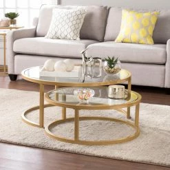 Top 10 ⌛ Round Coffee Tables Southern Enterprises Evelyn Nesting Cocktail Tables 👏