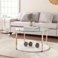 Brand new 🧨 Oval Coffee Tables Southern Enterprises Avenida Cocktail Table 🥰