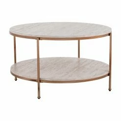 Cheap 🤩 Round Coffee Tables Southern Enterprises Silas Round Faux Stone Cocktail Table 🛒