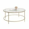 Best reviews of 🌟 Round Coffee Tables Sauder International Lux Round Glass Topped Coffee Table 🧨 -Coffee Tables Sale Store masterSRT481