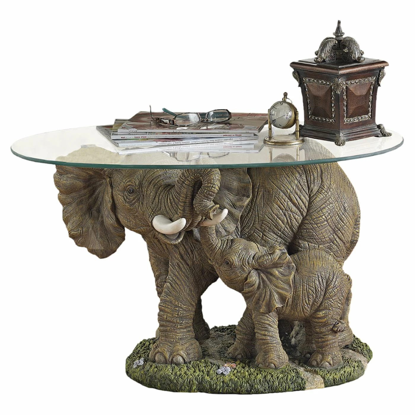 Best Pirce 👍 Oval Coffee Tables Design Toscano Elephants Majesty Glass-Topped Cocktail Table 👍 3 Best Pirce 👍 Oval Coffee Tables Design Toscano Elephants Majesty Glass-Topped Cocktail Table 👍