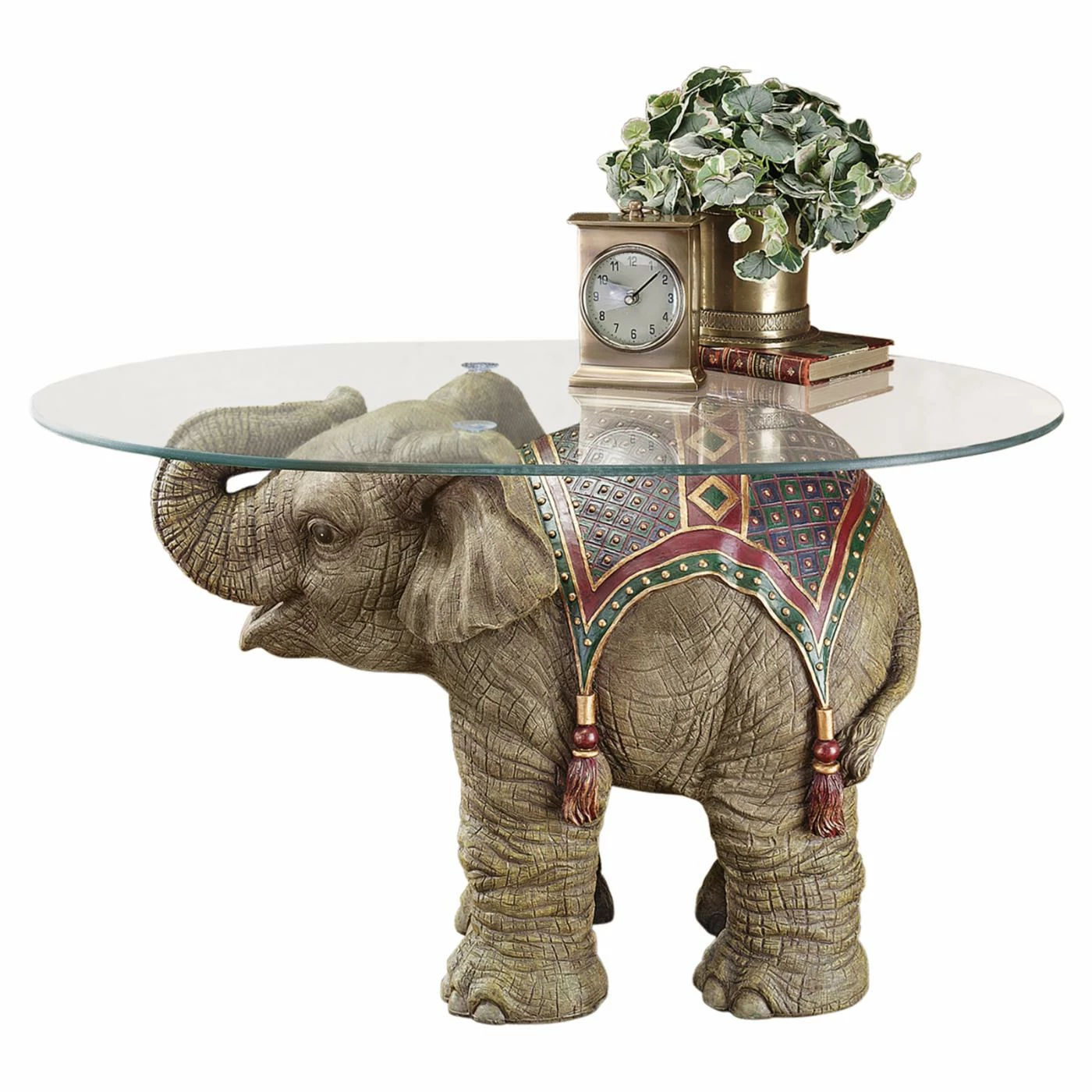 Wholesale 🎉 Oval Coffee Tables Design Toscano Jaipur Elephant Festival Glass-Topped Cocktail Table 🥰 3 Wholesale 🎉 Oval Coffee Tables Design Toscano Jaipur Elephant Festival Glass-Topped Cocktail Table 🥰
