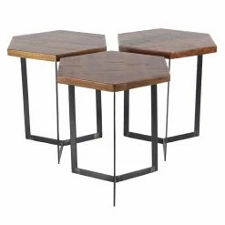 Promo ๐ Other Shapes - Coffee Tables DecMode Contemporary Hexagonal Bunching Coffee Tables - Set Of 3 ๐งจ