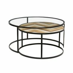 Deals ๐ฅฐ Round Coffee Table Sets DecMode Round Coffee Table - Set Of 2 โ