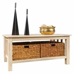 Flash Sale ⌛ Rectangle Coffee Tables Walker Edison Coffee Table With Totes 🤩