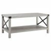 Outlet 🔔 Rectangle Coffee Tables HumbleNest Countryside 40 In. Weathered Rustic Metal X Coffee Table 😉 -Coffee Tables Sale Store masterWAL742