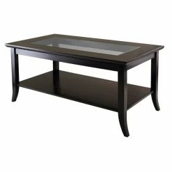 Best Pirce 💯 Rectangle Coffee Tables Winsome Genoa Rectangular Coffee Table With Glass Top ⭐