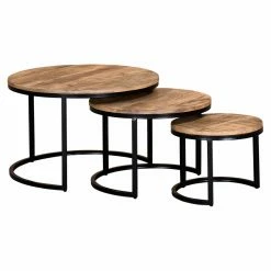 Flash Sale 🥰 Round Coffee Tables Worldwide Home Furnishings Round Nesting Coffee Table - Set Of 3 🔥